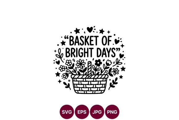 Basket of Bright Days Floral Vector Graphics