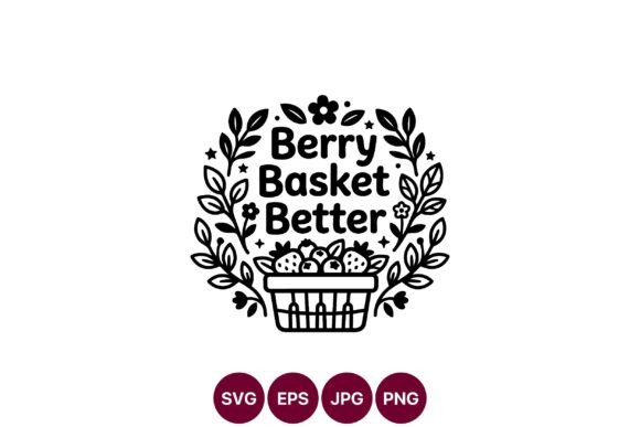 Berry Basket Better Black and White: A Modern Graphic for Editorial Elegance