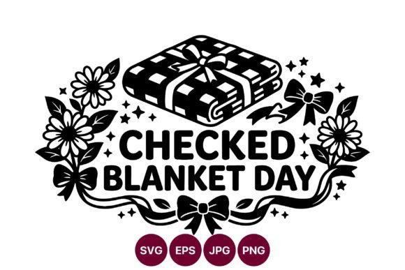Checked Blanket Day Black and White Graphics