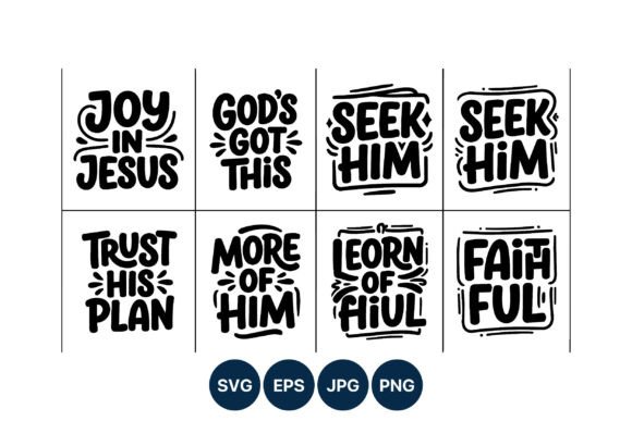 Christian Faith Quotes Hand Lettering Graphics