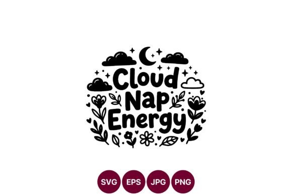 Cloud Nap Energy Floral Vector Art: Graphics & Illustrations for Creative Publishing