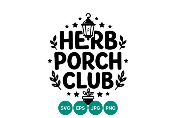 Herb Porch Club Lantern Stars Vector Graphics