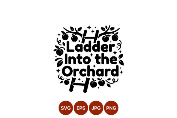 Ladder into the Orchard Vector Art