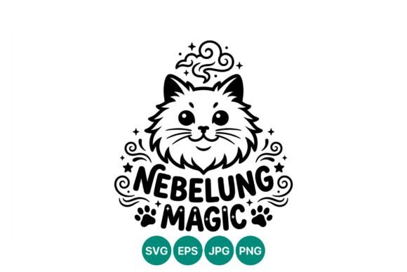 Nebelung Cat Magic Vector: Graphics and Illustrations for Creative Design