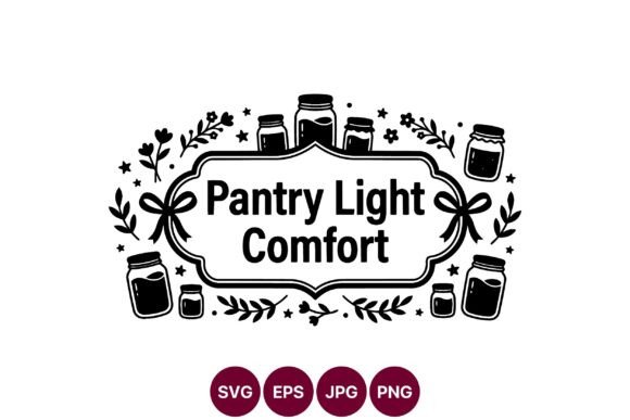 Pantry Light Comfort Black White Vector Graphics