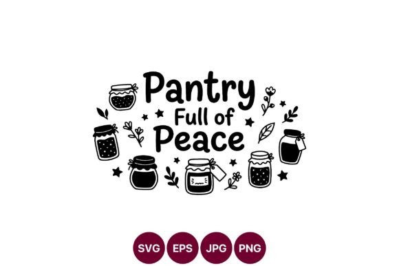 Pantry Peace Black and White Jar Vector