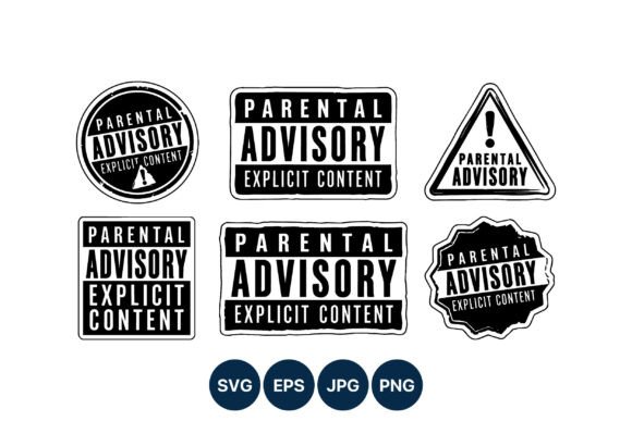 Parental Advisory Explicit Content Graphics for Editorial Use