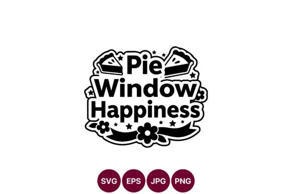 Pie Window Happiness Cute Black and Graphics
