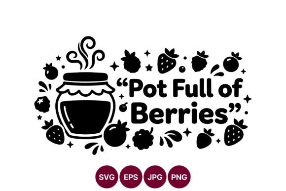 Pot Full of Berries Jam Jar Vector Art