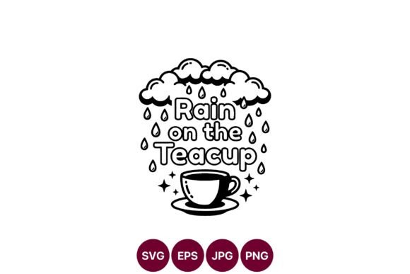 Rain on Teacup Black White Vector Art: A Versatile Graphic Design Asset for Modern Branding