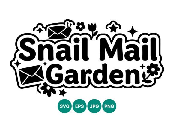 Snail Mail Garden Black and White Graphics