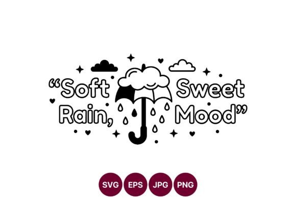 Soft Rain Sweet Mood Umbrella Line Art Review