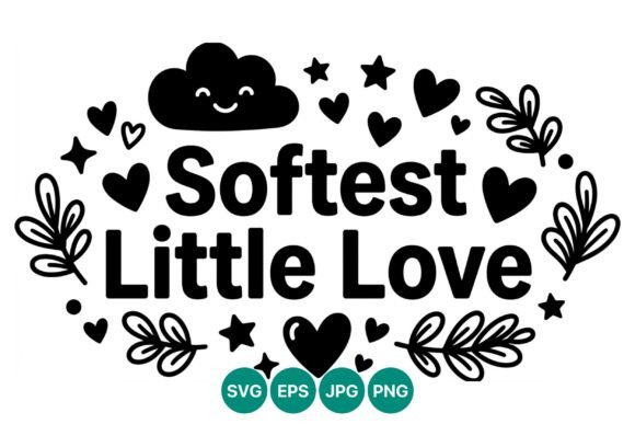 Softest Little Love Smiling Cloud Vector Graphics