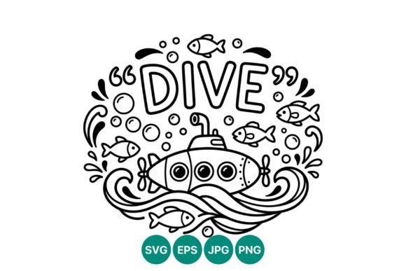 Submarine Dive Line Art: Graphics for Creative Projects
