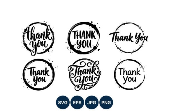 Thank You Brush Circle Lettering: A Versatile Graphic Design Asset for Local Business Branding
