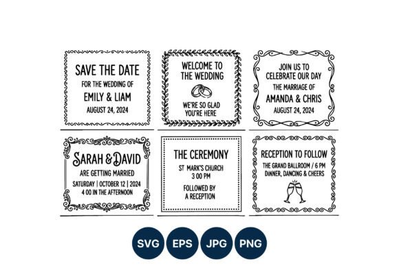 Wedding Invitation Save the Date Graphics for Real Crafting Projects